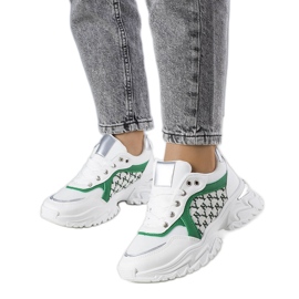 Sneakers bianche e verdi da donna di Florival bianco