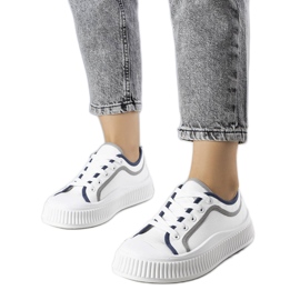 Sneaker Johanna bianca con plateau bianco