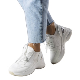 Sneakers con zeppa Ann bianche bianco