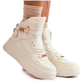 FB2 Scarpe sportive alte da donna isolate Beige Lexa