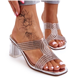 S.Barski Jaxen Sandali Con Tacco Argento Con Strass