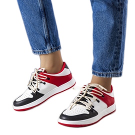 Scarpe da ginnastica retrò nere e rosse bianca