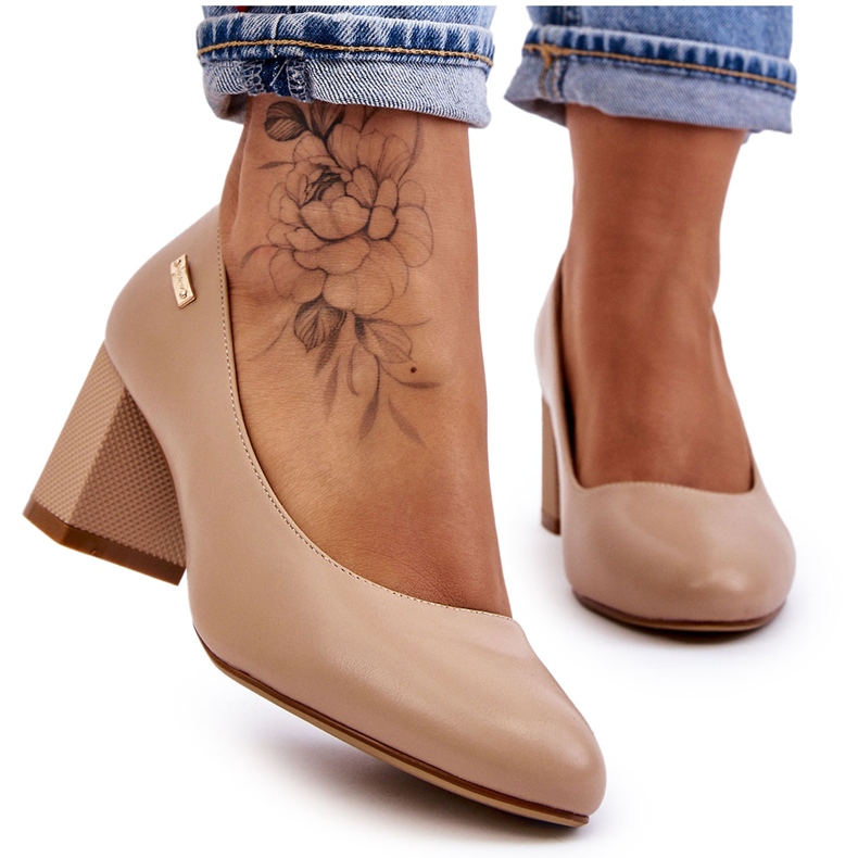 Décolleté Sul Tacco Sergio Leone PB178 Beige