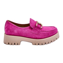 Lemar Mocassini scamosciati alla moda Rayhan fucsia rosa