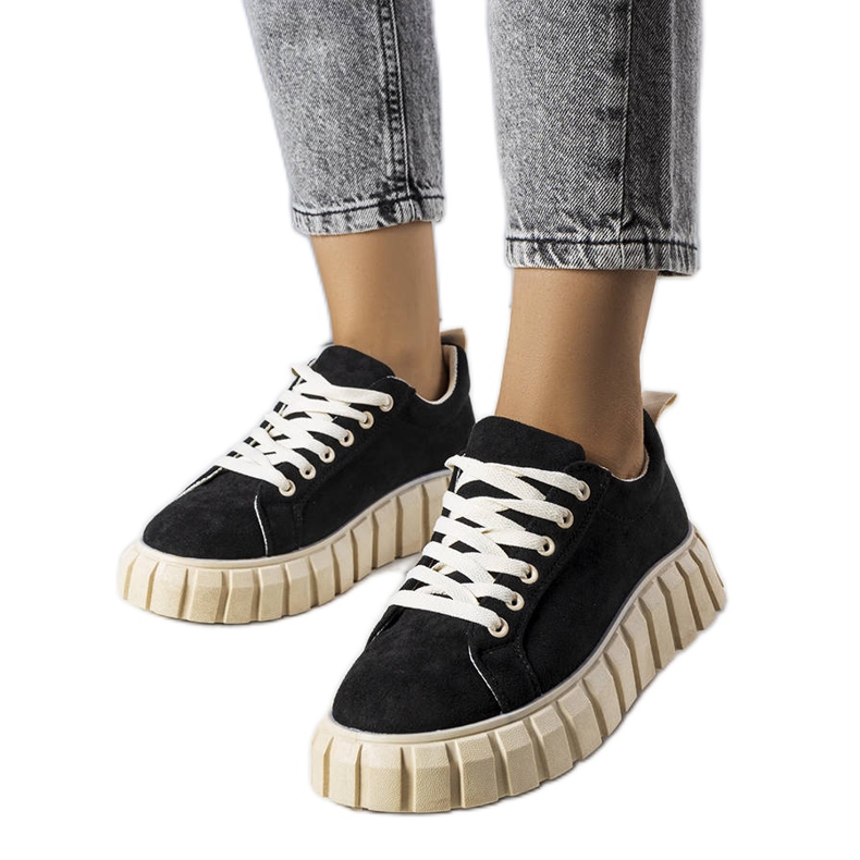 BM Sneakers nere con plateau Pamela nero