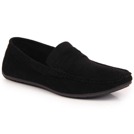 News Mocassini slip-on da uomo in camoscio nero NOVITÀ