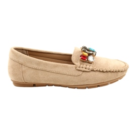 Evento Mocassini eco-part da donna con pietre beige