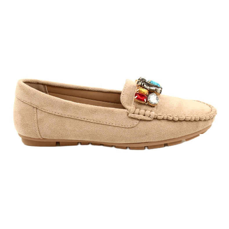 Evento Mocassini eco-part da donna con pietre beige