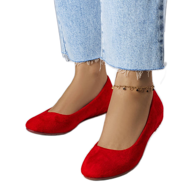 Ballerine rosse con zeppa bassa di Sylvia rosso