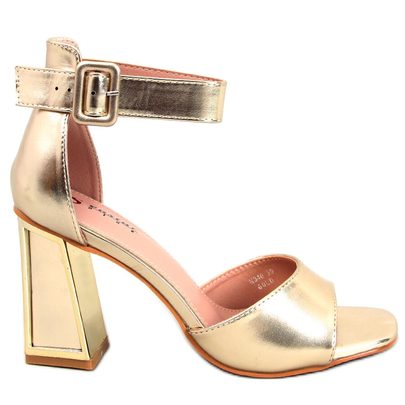 BM Sandali con tacco e cintura Ellen Gold d'oro