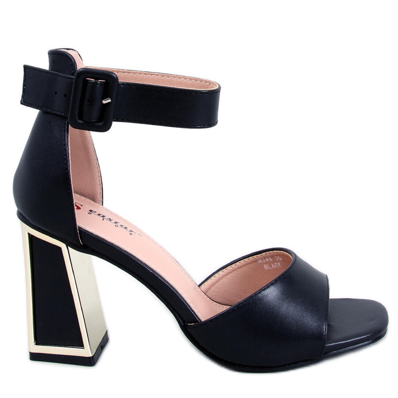 BM Sandali con tacco e cintura di Ellen Black nero