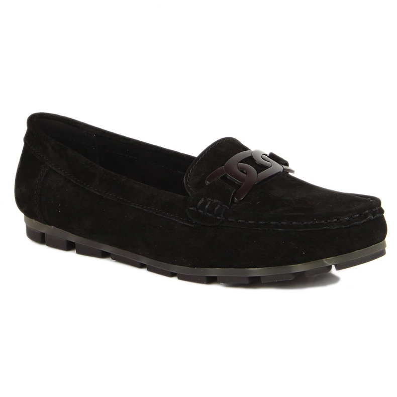 Mocassini piatti da donna in pelle nera Filippo DP3630 nero