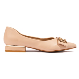 Décolleté Vinceza beige con tacco piatto da donna