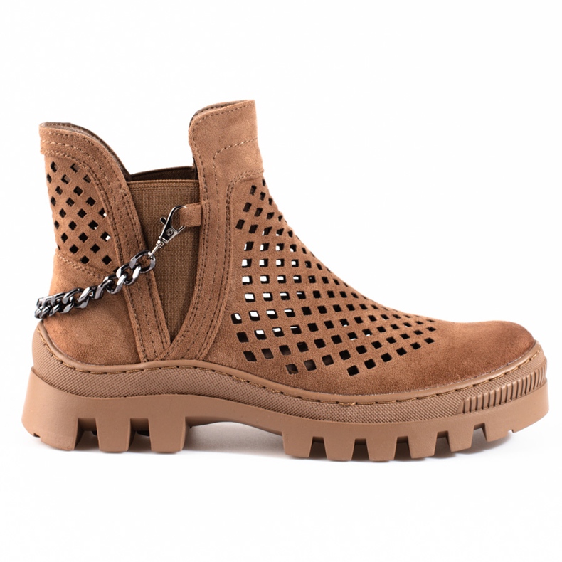 Stivali traforati da donna Potocki Brown marrone