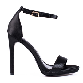 Sandali neri classici da donna con tacco alto Shelovet nero