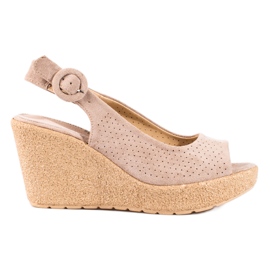 Sandalo con zeppa Shelovet beige da donna