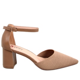 Seastar Décolleté Rossi Khaki con tacco alto e cintura beige