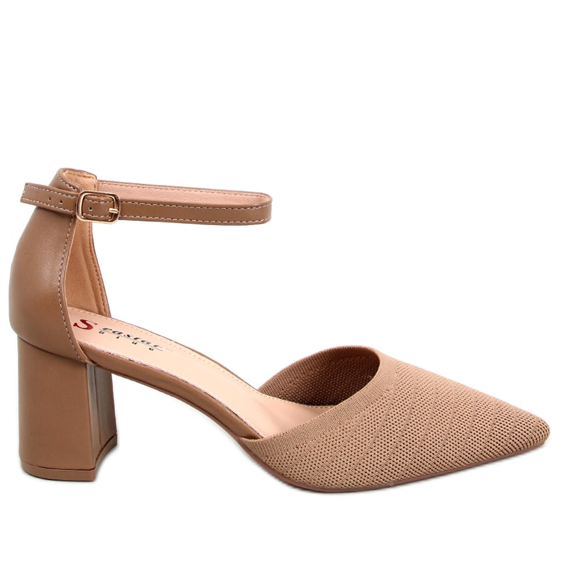 Seastar Décolleté Rossi Khaki con tacco alto e cintura beige