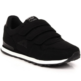 Scarpe sportive da bambino nere American Club 154/23 con velcro nero