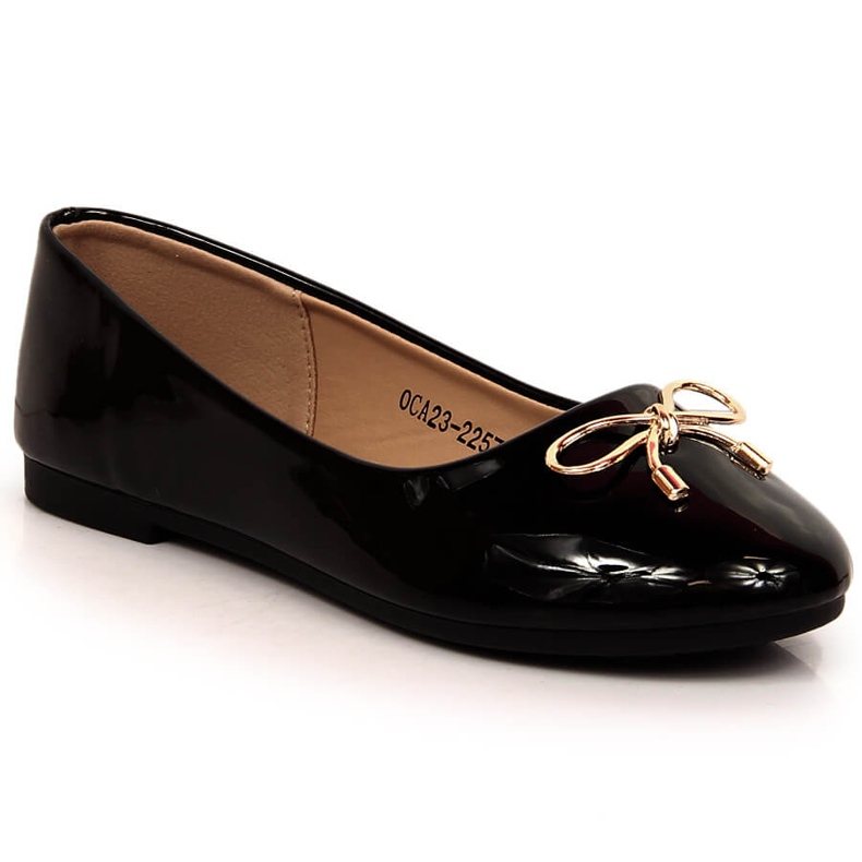 Ballerine da bambina laccate nere Vinceza OCA23-2257 nero