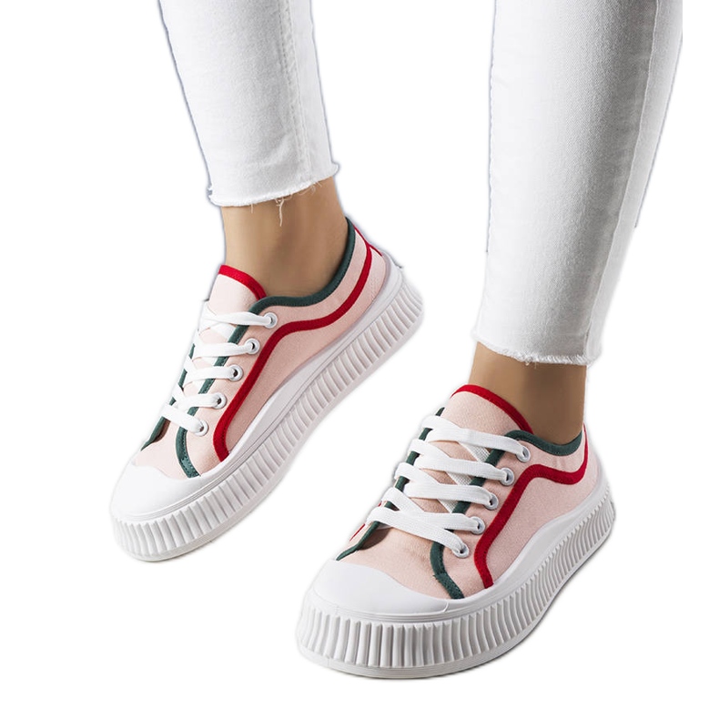 Sneaker rosa con plateau di Johanna rosso