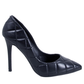 BM Raquel Décolleté nere trapuntate con tacco alto nero