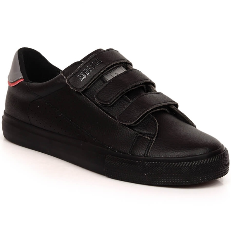 Big Star LL174633 sneakers da uomo in ecopelle nera con velcro nero
