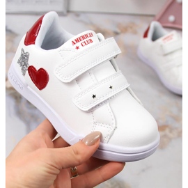 Scarpe sportive da bambina bianche American Club 125/23 con velcro bianco