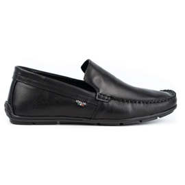Olivier Mocassini da uomo in pelle 085KNT fiore nero