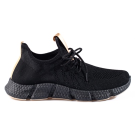 Scarpe sportive Shelovet nere con inserto beige nero