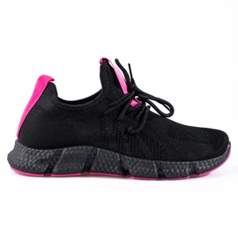 Shelovet scarpa sportiva nera con inserto rosa nero
