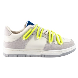 Sneakers Shelovet con lacci gialli bianca