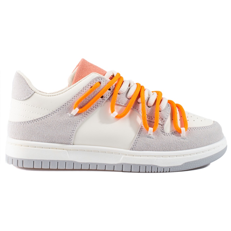 Sneakers Shelovet con lacci arancioni bianca