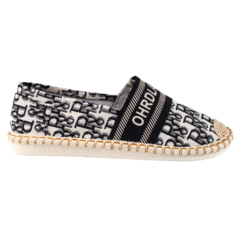 Espadrillas nere Shelovet da donna con motivo nero