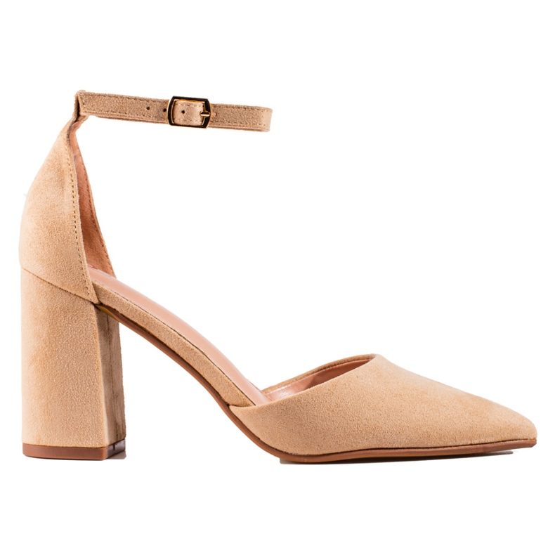 Décolleté Shelovet da donna in camoscio beige