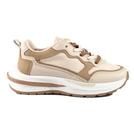 Sneaker donna Shelovet beige con lacci