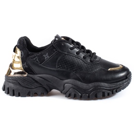 Sneakers Shelovet nere da donna con suola spessa nero