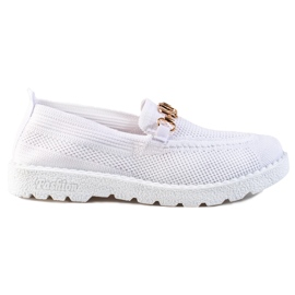 Mocassini da donna in tessuto Shelovet bianco