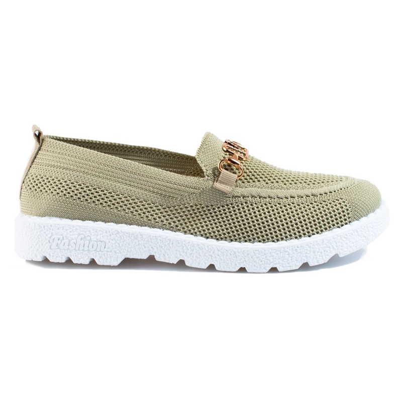 Mocassini da donna in tessuto Shelovet oliva verde