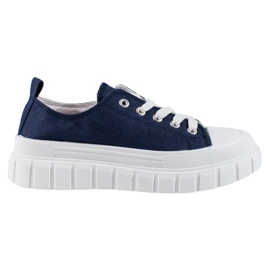 Sneakers blu navy da donna Shelovet sulla piattaforma