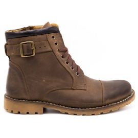 Olivier Scarpe da uomo in pelle isolata 910mp marrone