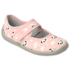 Scarpe per bambini Befado 955X021 bianca rosa grigio