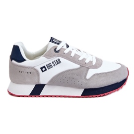 Scarpe sportive da uomo con sistema Memory Foam Big Star LL174160 bianco-grigio bianca
