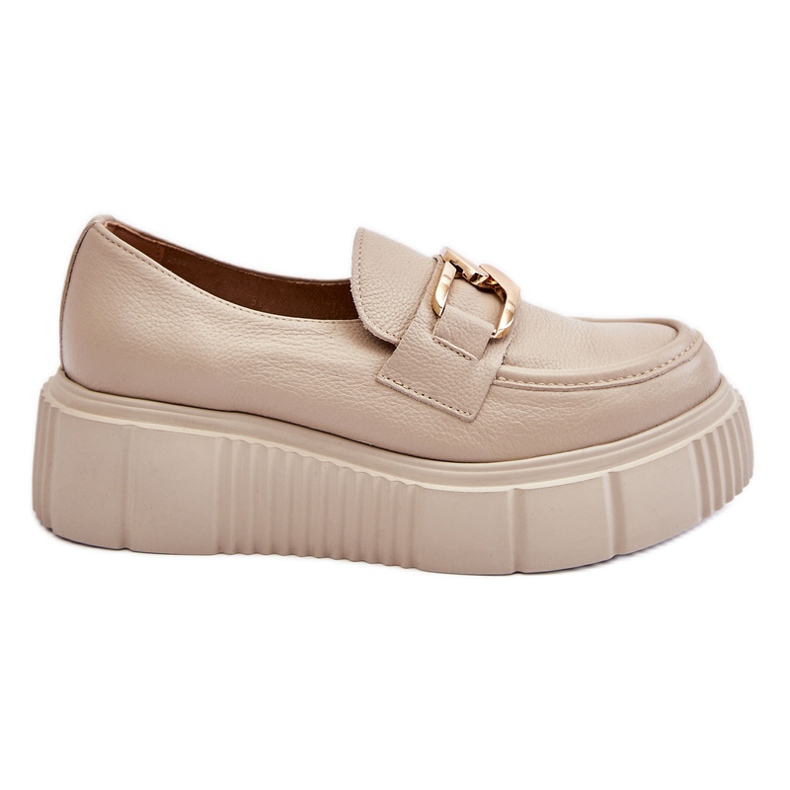 Lemar Scarpe con plateau in pelle alla moda Beige Marsol