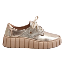 Lemar Scarpe Di Cuoio Sulla Piattaforma Ipnosi D'oro