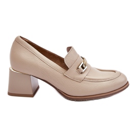 Lemar Comode pompe in pelle beige Damira