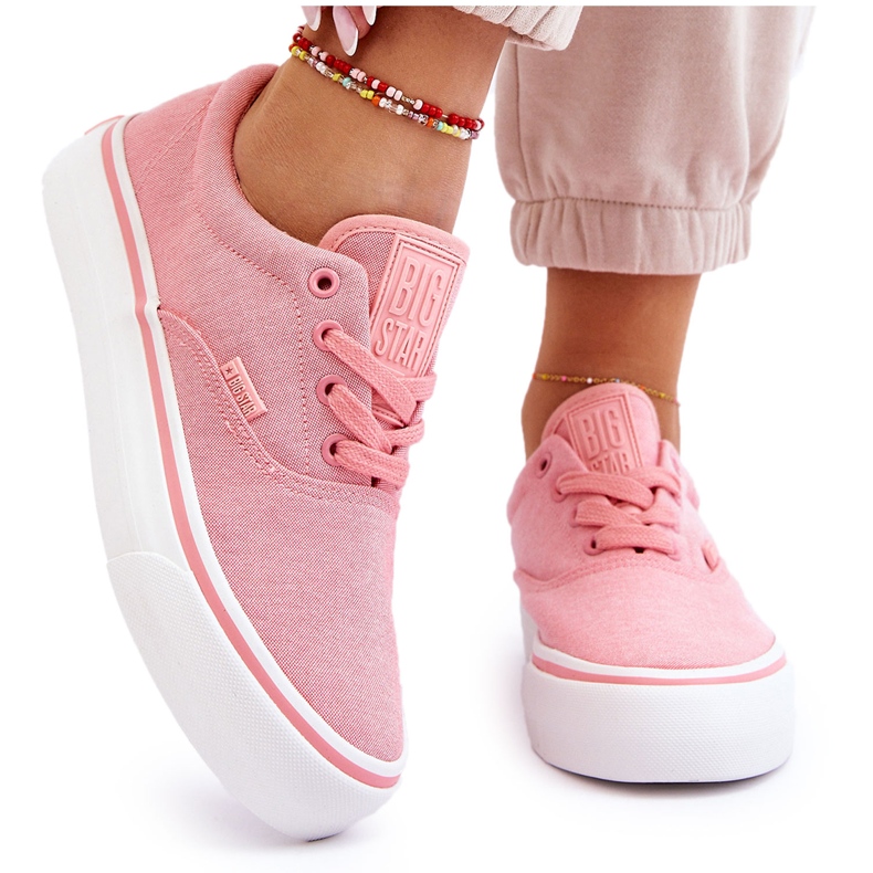 Sneakers In Tessuto Con Plateau Big Star LL274147 Rosa