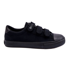 Sneakers Classiche Da Uomo In Tessuto Con Velcro Big Star LL174631 Nere nero