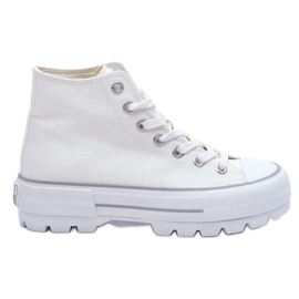 Sneakers Big Star LL274156 High Fabric Platform Bianche bianco