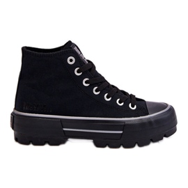 Sneakers alte con plateau in tessuto Big Star LL274155 Nere nero